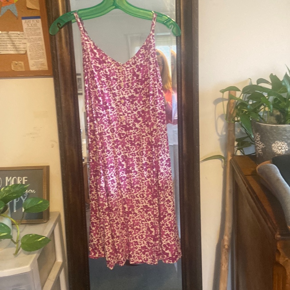 Gap, purple, and white high waisted dress.